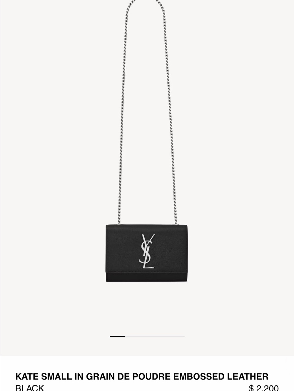 Saint Laurent Black Leather Crossbody or shoulder bag with Silver YSL Monogram